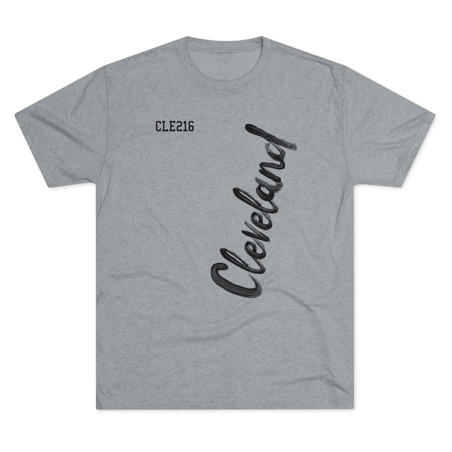 CLE 216_CLEVELAND (script)-Unisex Tri-Blend Crew Tee