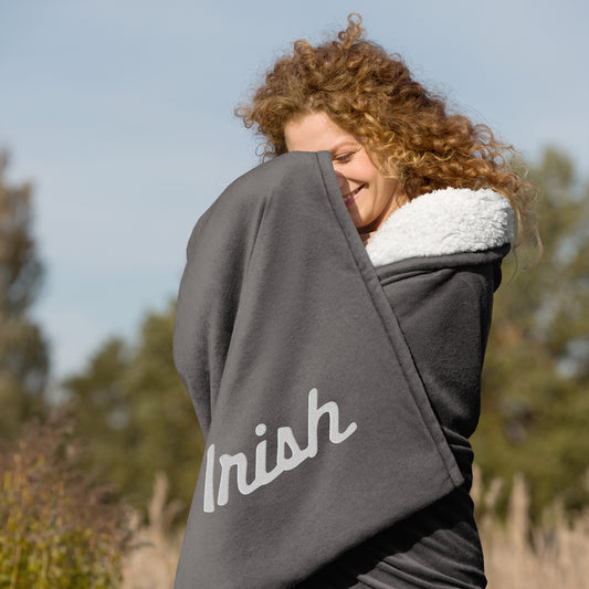 IRISH-embroidered-Premium sherpa blanket