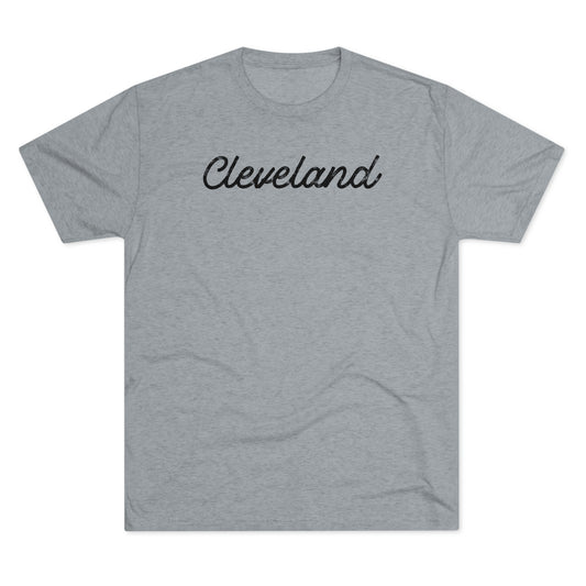 CLEVELAND_SIMPLE SCRIPT-Unisex Tri-Blend Crew Tee
