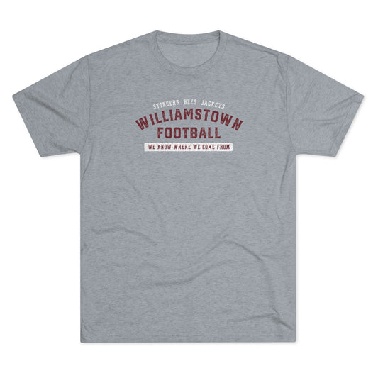 STINGERS BEES JACKETS-WE KNOW WHERE WE COME FROM-WILLIAMSTOWN FOOTBALL-Unisex Tri-Blend Crew Tee
