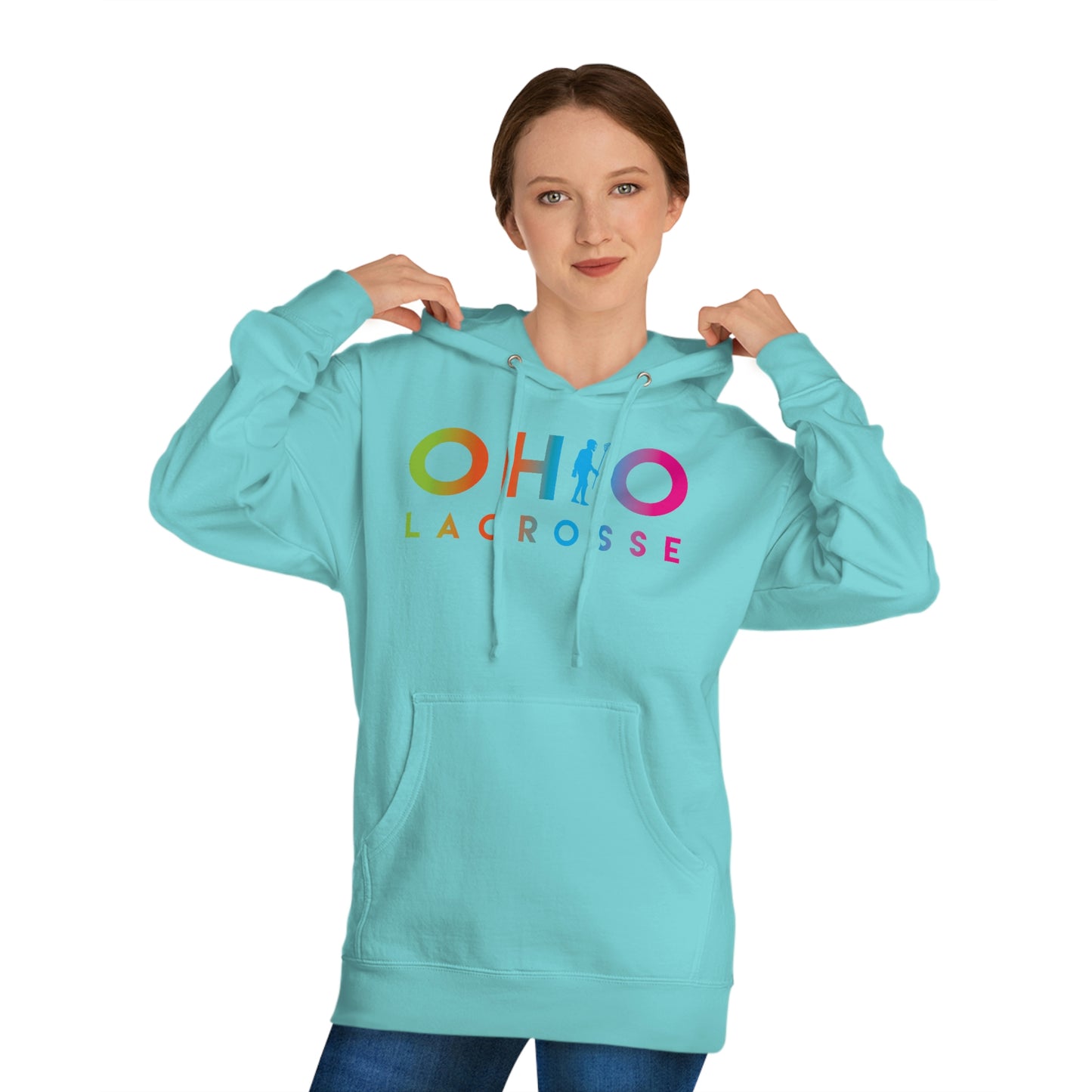 COLOR FADE OHIO LACROSSE_(back) LAX PLAYER-Unisex Hooded Sweatshirt