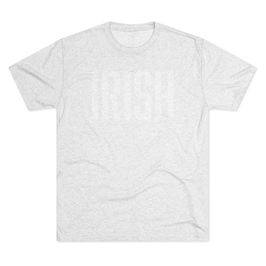 IRISH-WHITE_HEATHER WHITE Unisex Tri-Blend Crew Tee