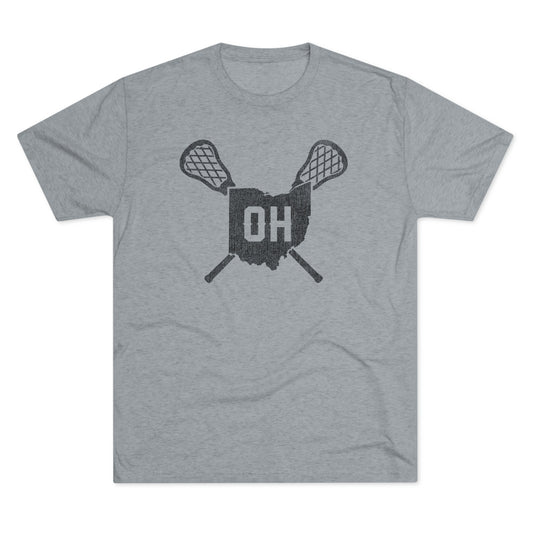 OH KNOCKOUT STATE SHAPE_STICKS-Unisex Tri-Blend Crew Tee