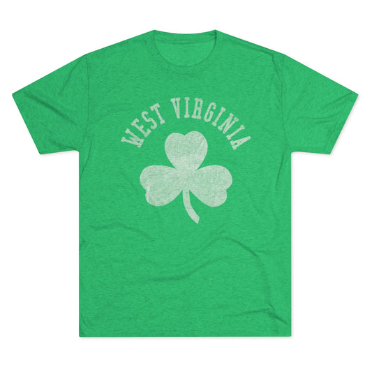 WEST VIRGINIA ARCH_SHAMROCK-DISTRESSED-IRISH GREEN-Unisex Tri-Blend Crew Tee
