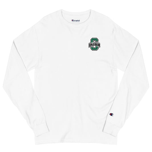 BLOCK S_LOGO-Embroidered-Men's Champion Long Sleeve Shirt