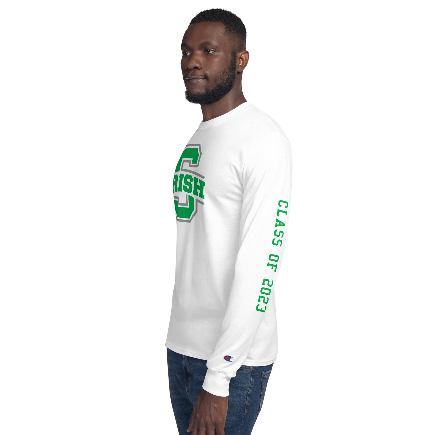 SCIOTO LOGO(front)_CLASS OF 2023(left sleeve)-Men's Champion Long Sleeve Shirt