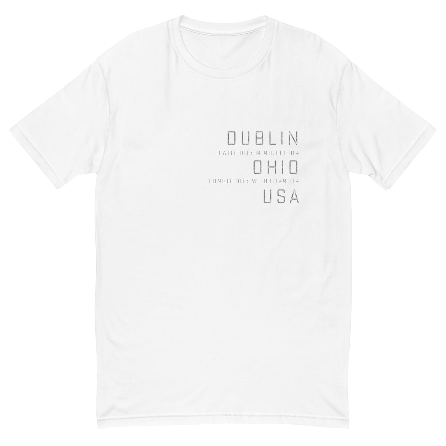 DUBLIN OH USA_Longitude-Latitude-Short Sleeve T-shirt
