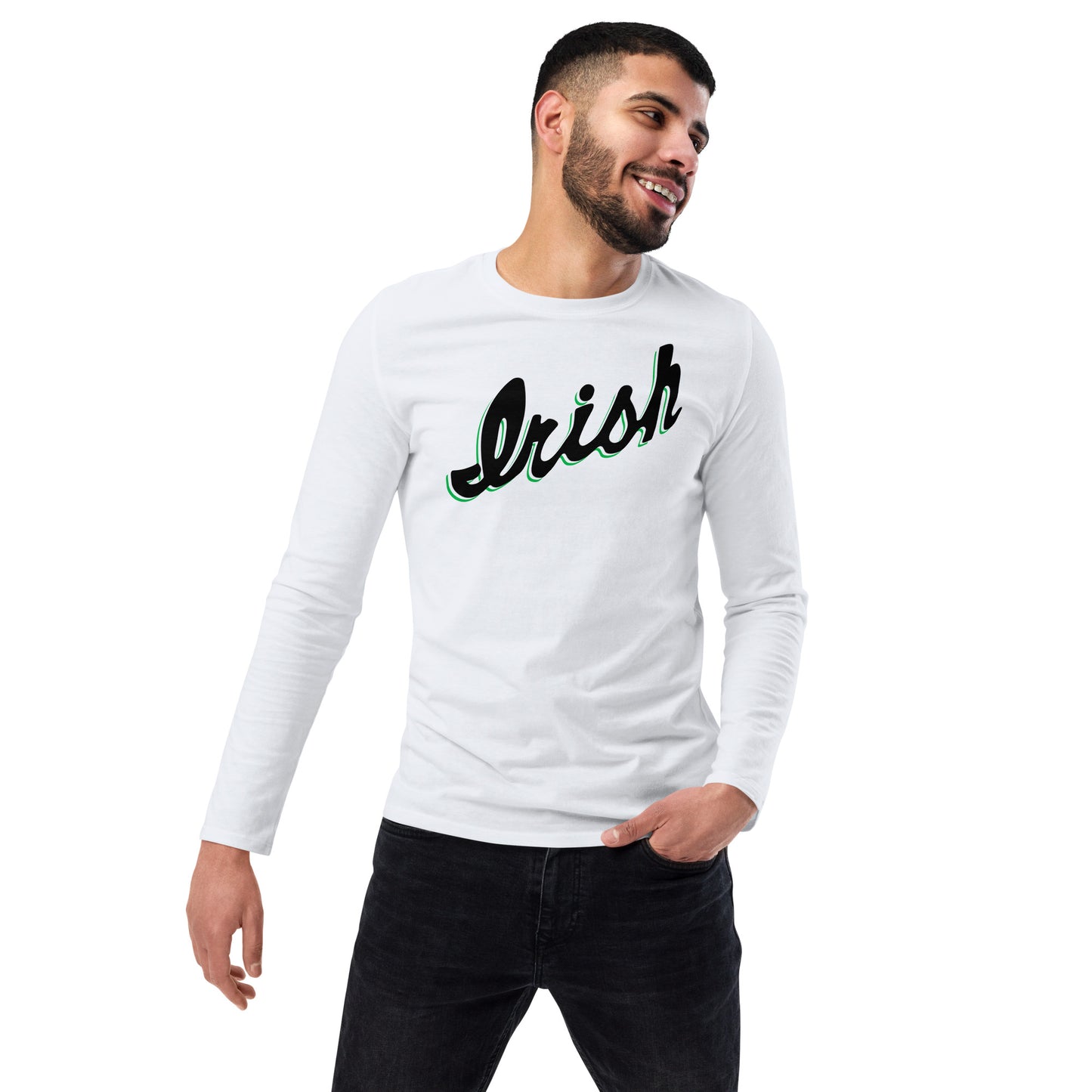 IRISH_SCRIPT_TEAM MOTTO (back)-Unisex fashion long sleeve shirt