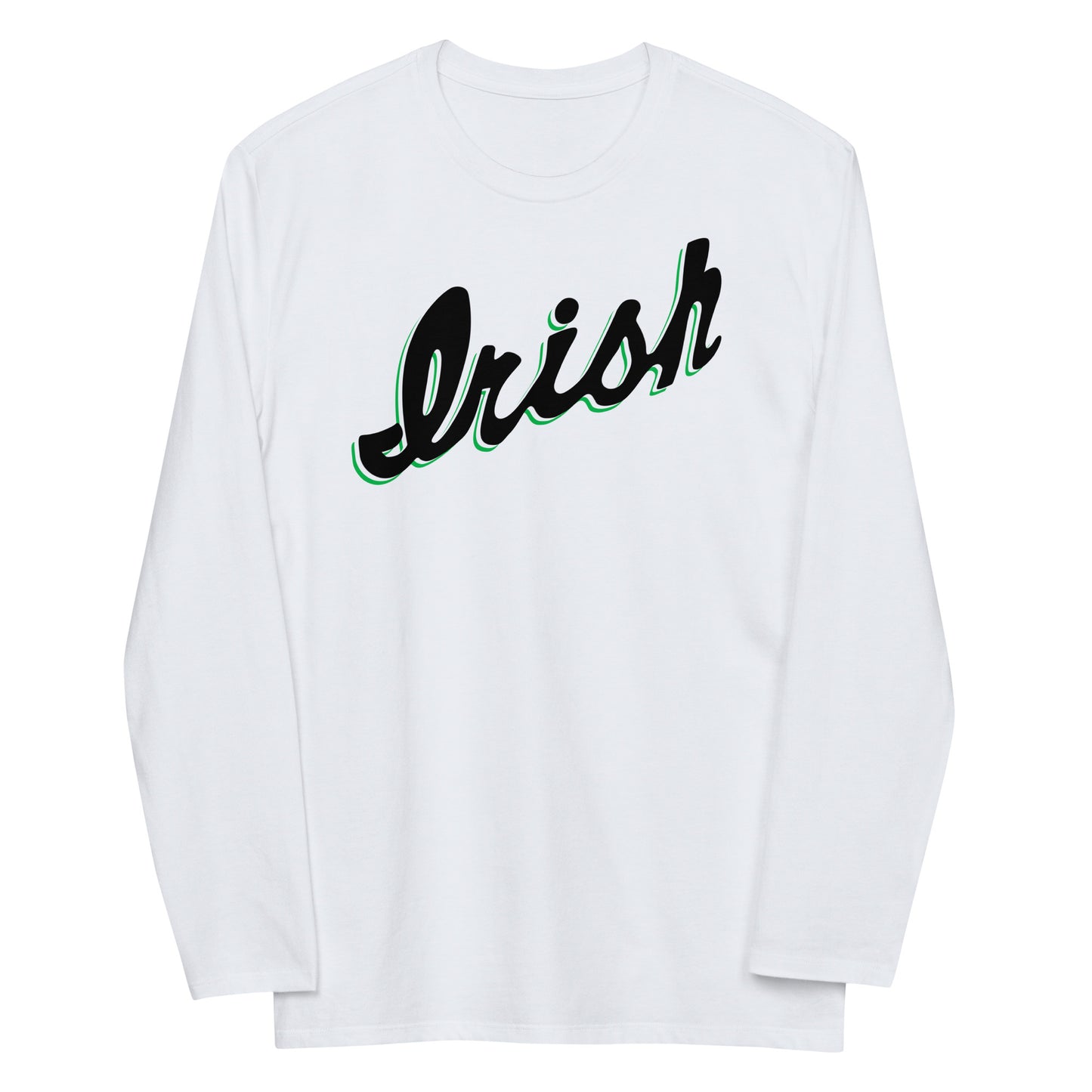 IRISH_SCRIPT_TEAM MOTTO (back)-Unisex fashion long sleeve shirt