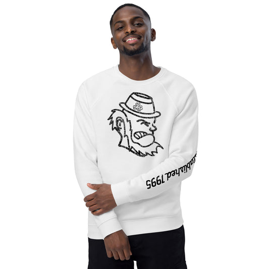 IRISH MASCOT-ESTABLISHED 1995 script on arm-Unisex organic raglan sweatshirt