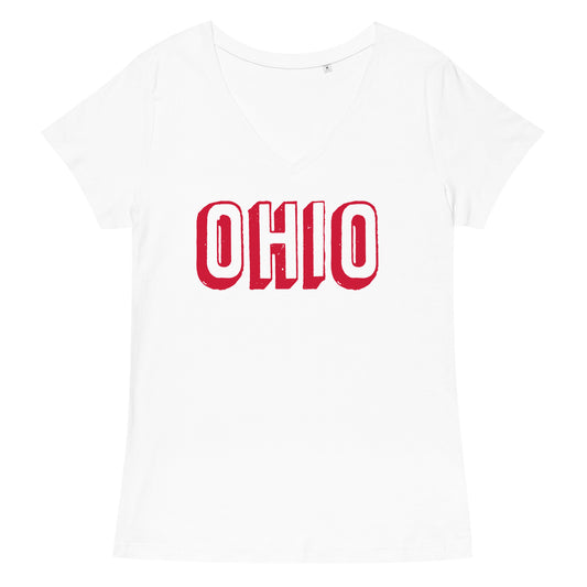 OHIO-dimensional graphic-Women’s fitted v-neck t-shirt